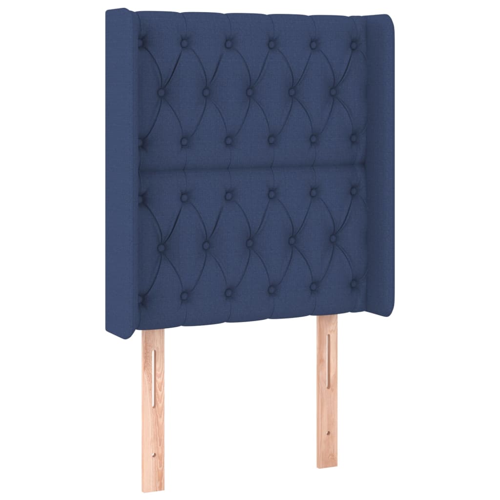 Testiera ad Orecchio Blu 83x16x118/128 cm in Tessuto