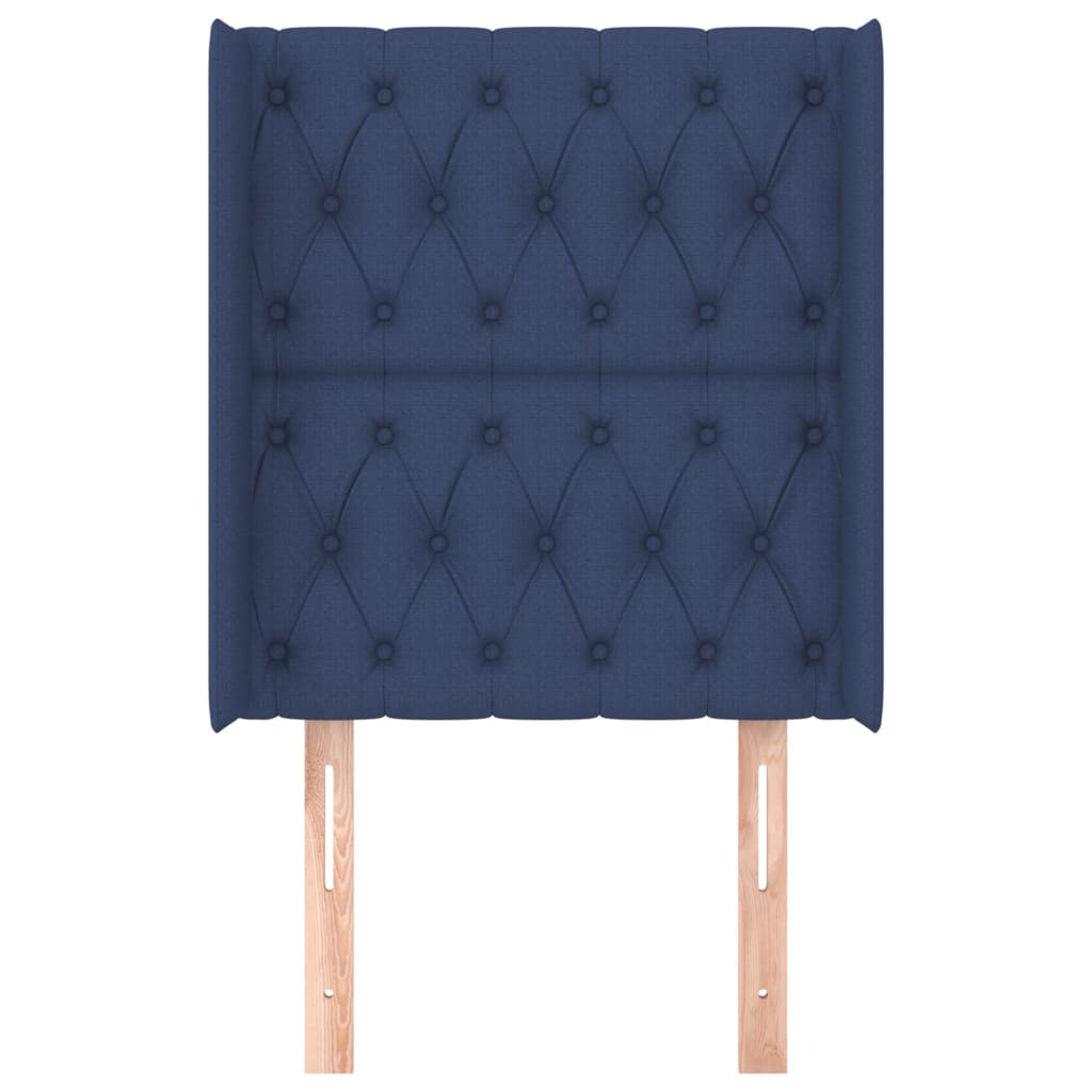 Testiera ad Orecchio Blu 83x16x118/128 cm in Tessuto