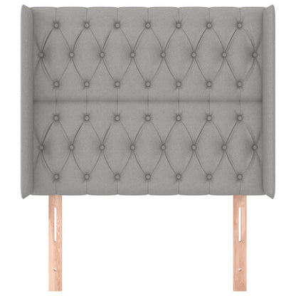 Testiera ad Orecchio Grigio Chiaro 93x16x118/128 cm in Tessuto