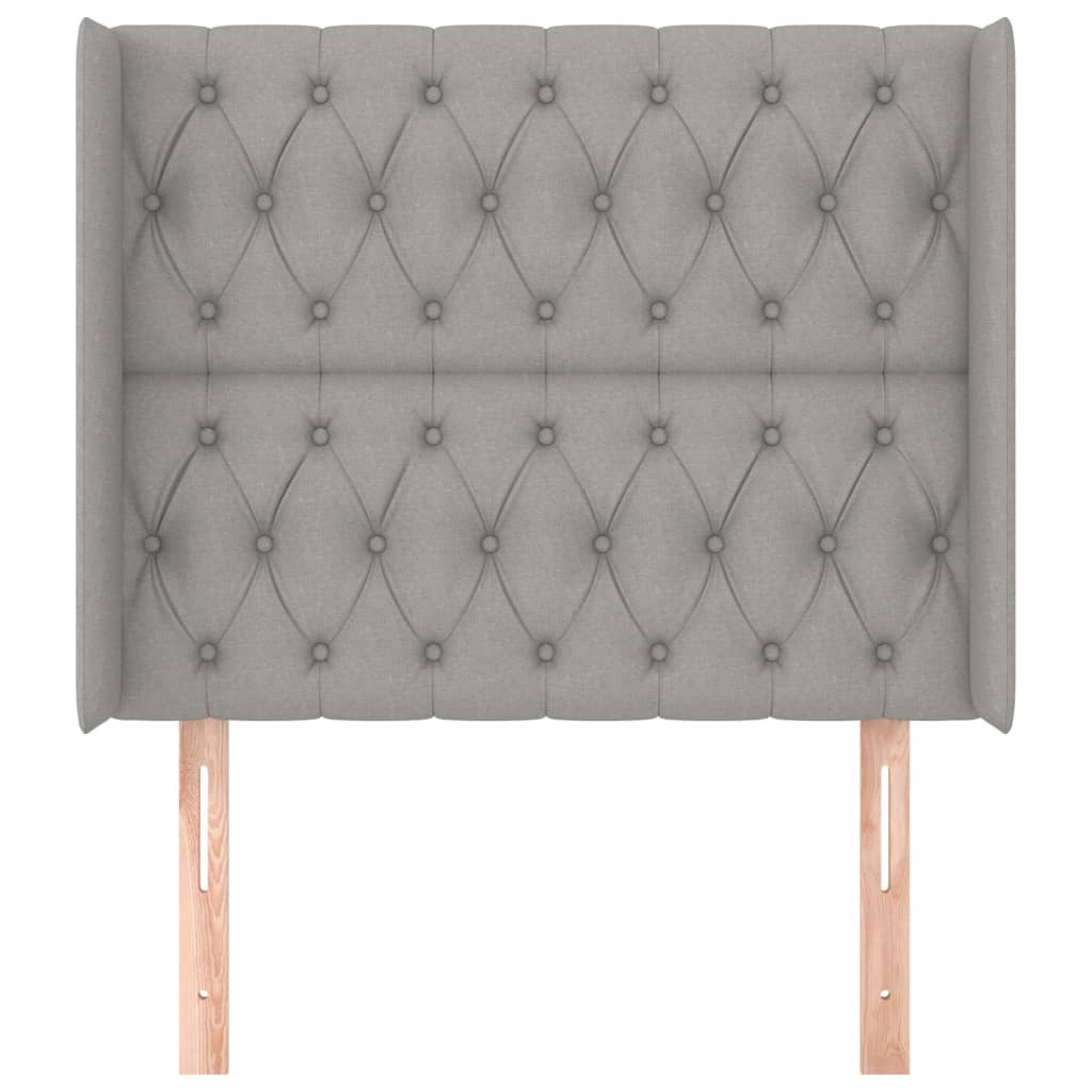 Testiera ad Orecchio Grigio Chiaro 103x16x118/128 cm in Tessuto