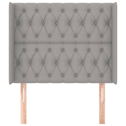 Testiera ad Orecchio Grigio Chiaro 103x16x118/128 cm in Tessuto