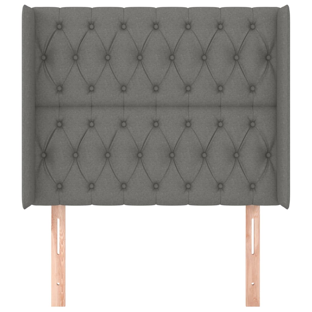 Testiera ad Orecchio GrigioScuro 103x16x118/128cm inTessuto