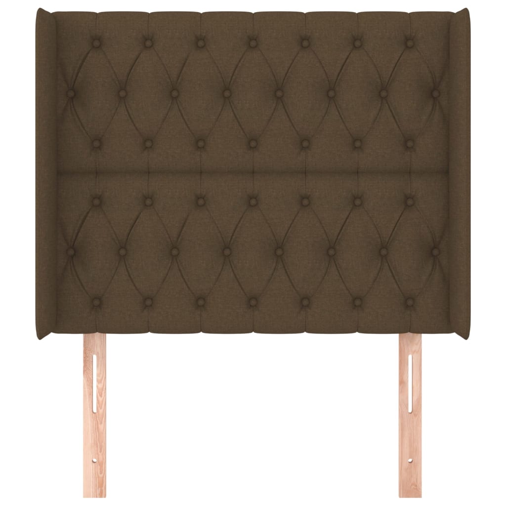 Testiera ad Orecchio Marrone Scuro 103x16x118/128 cm in Tessuto