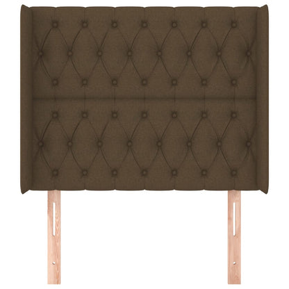 Testiera ad Orecchio Marrone Scuro 103x16x118/128 cm in Tessuto