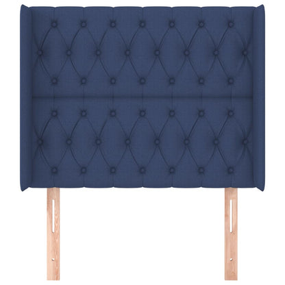 Testiera ad Orecchio Blu 103x16x118/128 cm in Tessuto