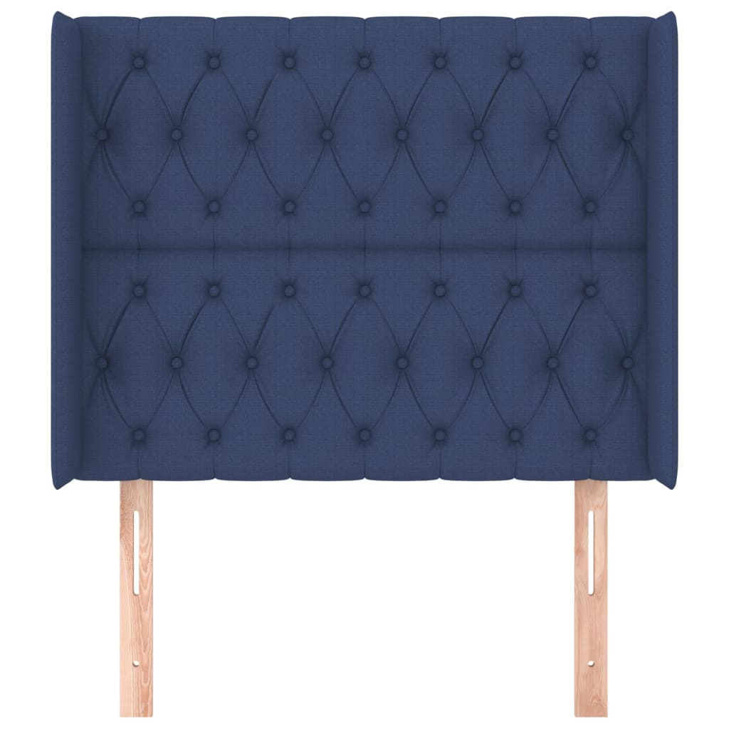 Testiera ad Orecchio Blu 103x16x118/128 cm in Tessuto