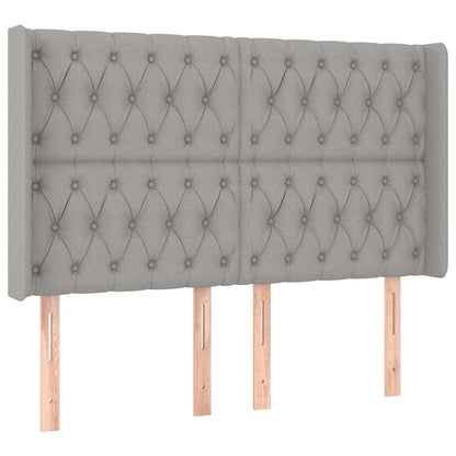 Testiera ad Orecchio Grigio Chiaro 147x16x118/128 cm in Tessuto