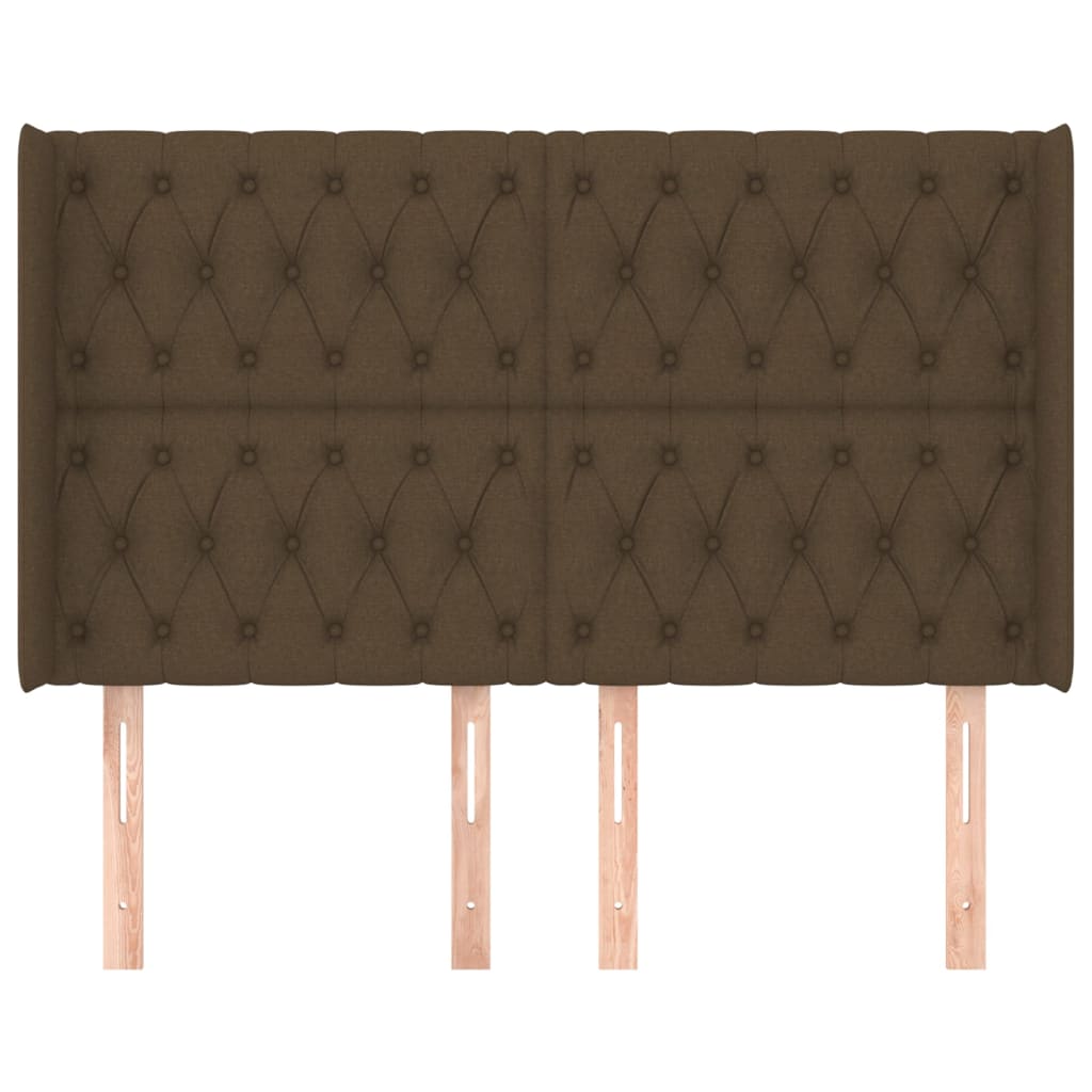 Testiera ad Orecchio MarroneScuro147x16x118/128cm inTessuto