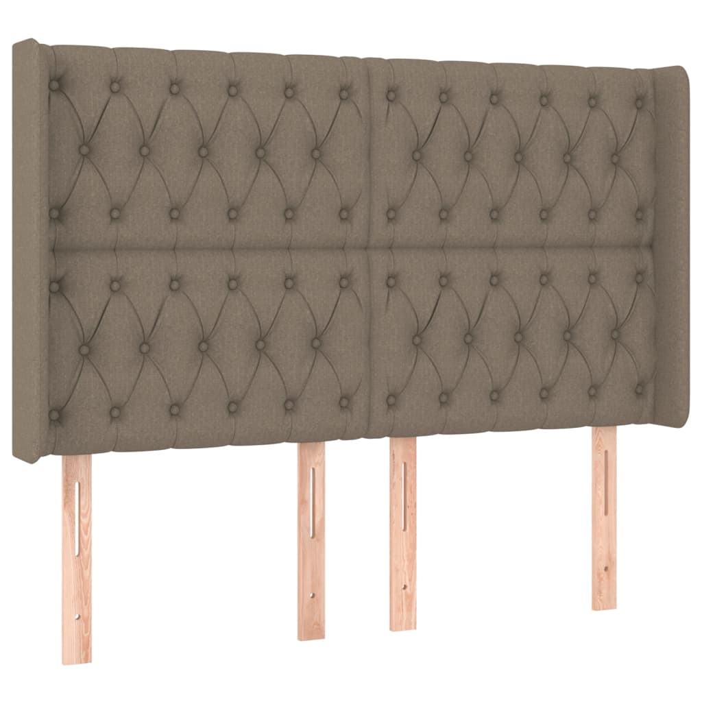Testiera ad Orecchio Tortora 147x16x118/128 cm in Tessuto