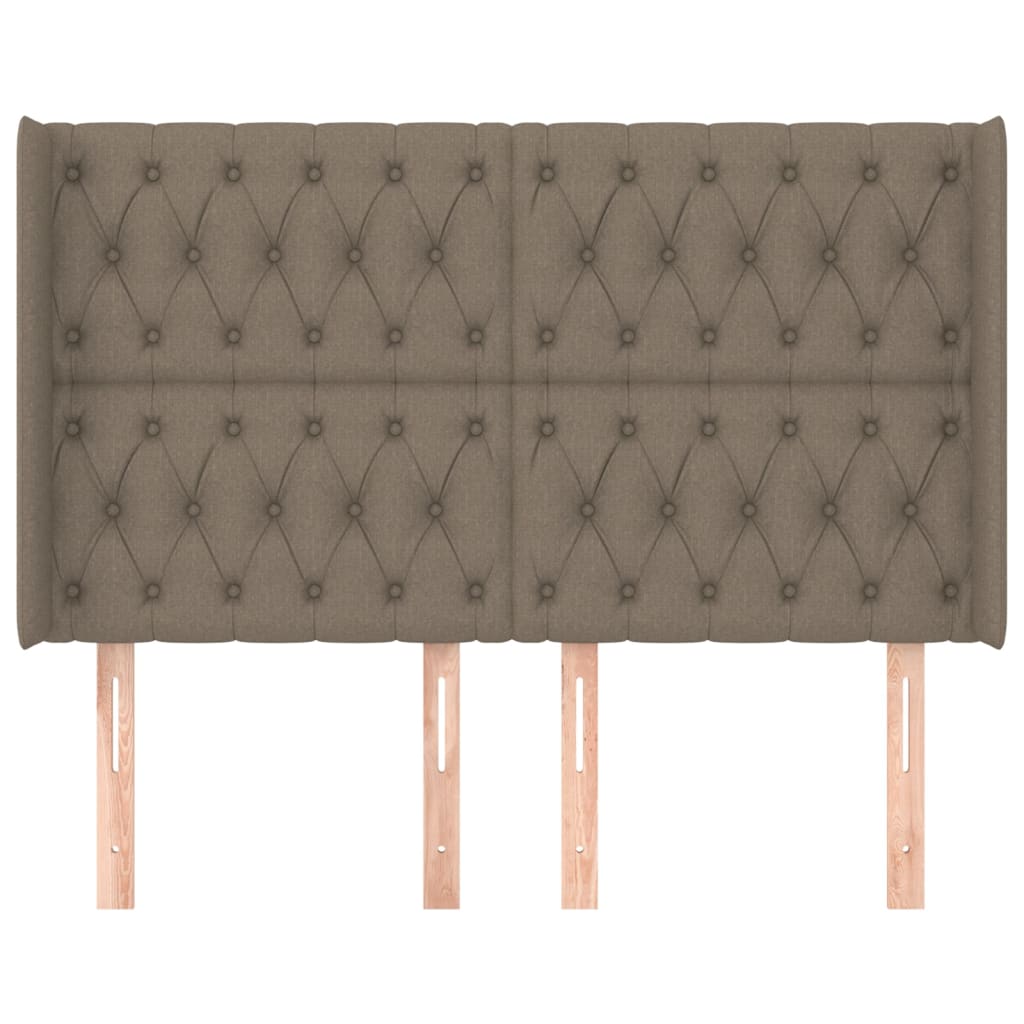Testiera ad Orecchio Tortora 147x16x118/128 cm in Tessuto