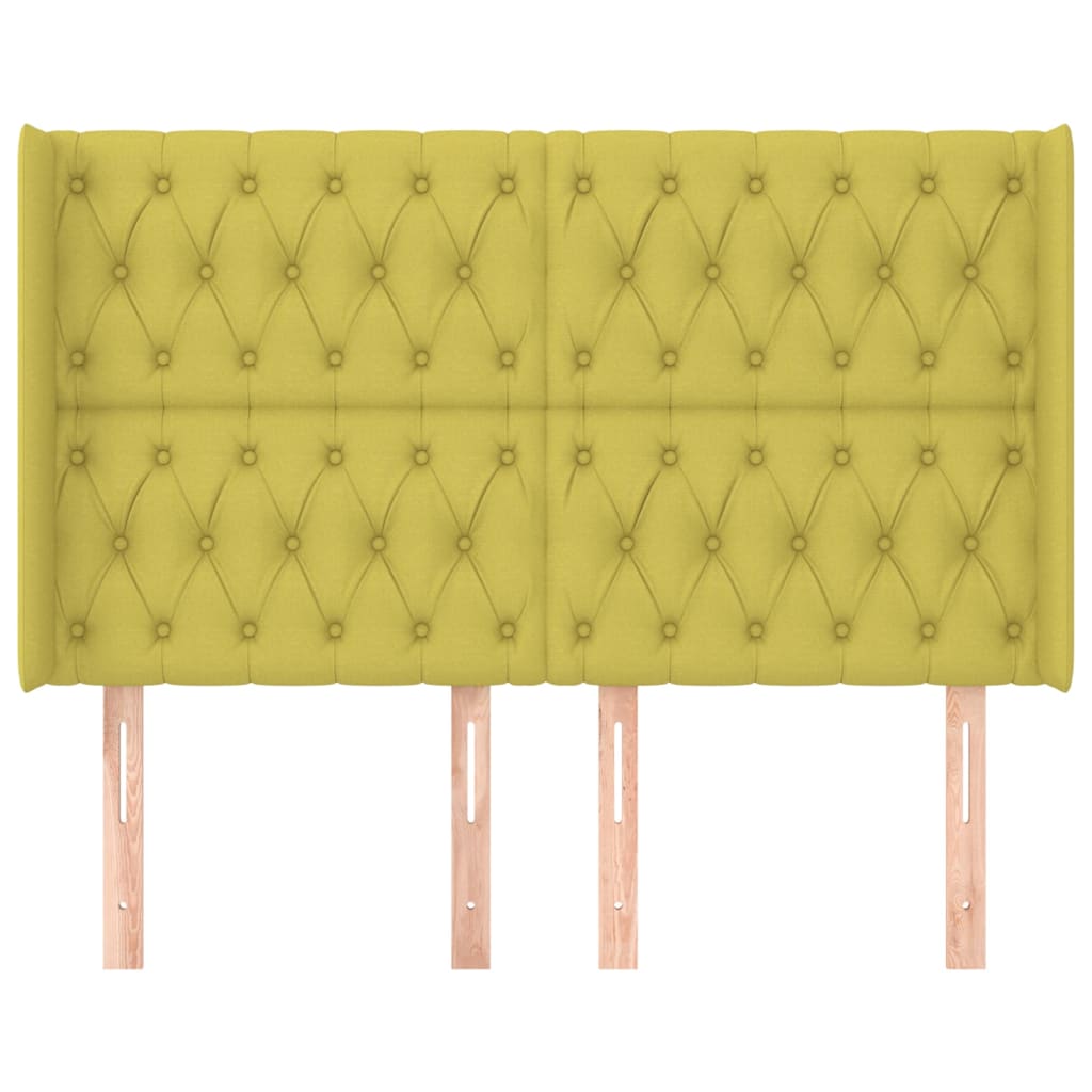 Testiera ad Orecchio Verde 147x16x118/128 cm in Tessuto
