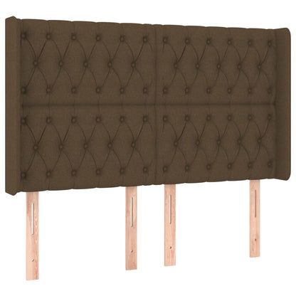 Testiera ad Orecchio Marrone Scuro 163x16x118/128 cm in Tessuto