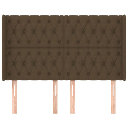 Testiera ad Orecchio Marrone Scuro 163x16x118/128 cm in Tessuto
