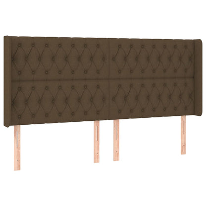 Testiera ad Orecchio Marrone Scuro 183x16x118/128 cm in Tessuto
