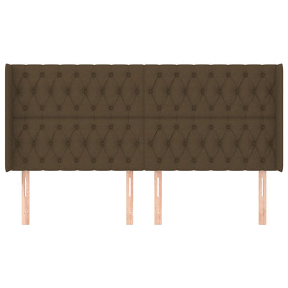 Testiera ad Orecchio Marrone Scuro 203x16x118/128 cm in Tessuto