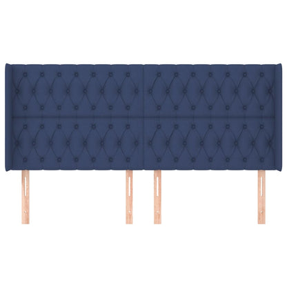 Testiera ad Orecchio Blu 203x16x118/128 cm in Tessuto