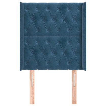 Testiera ad Orecchio Blu Scuro 83x16x118/128 cm in Velluto