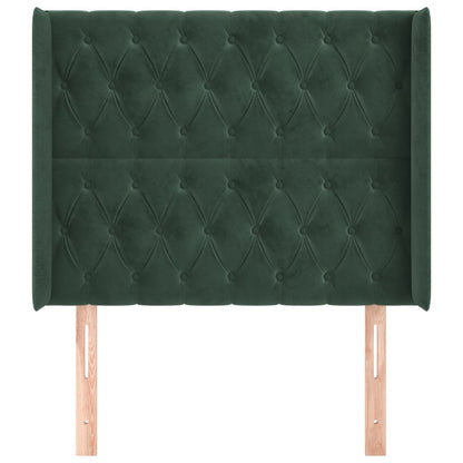 Testiera ad Orecchio Verde Scuro 93x16x118/128 cm in Velluto