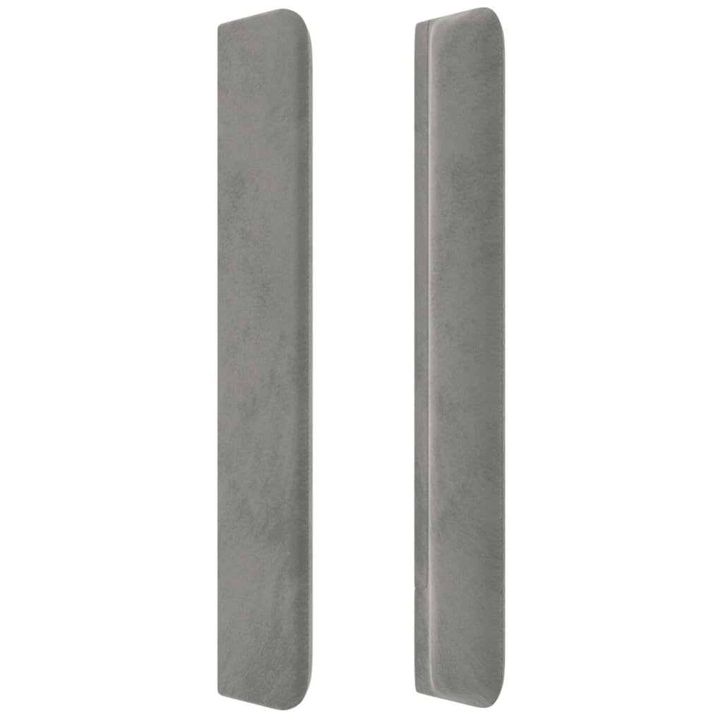 Testiera ad Orecchio Grigio Chiaro 147x16x118/128 cm in Velluto