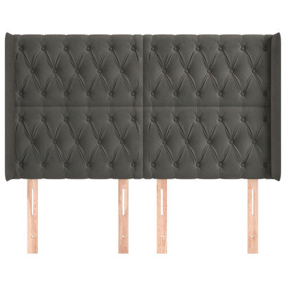 Testiera ad Orecchio GrigioScuro 147x16x118/128cm in Velluto