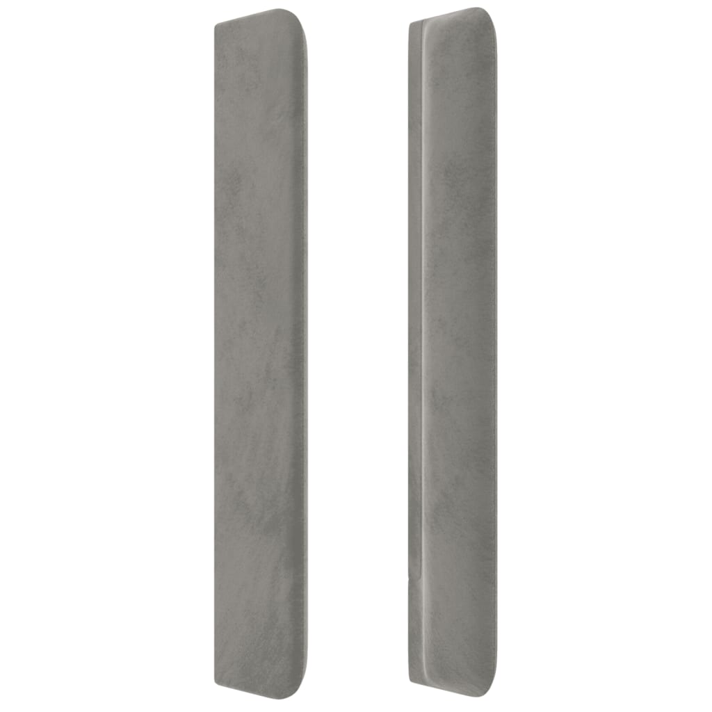 Testiera ad Orecchio Grigio Chiaro 163x16x118/128 cm in Velluto