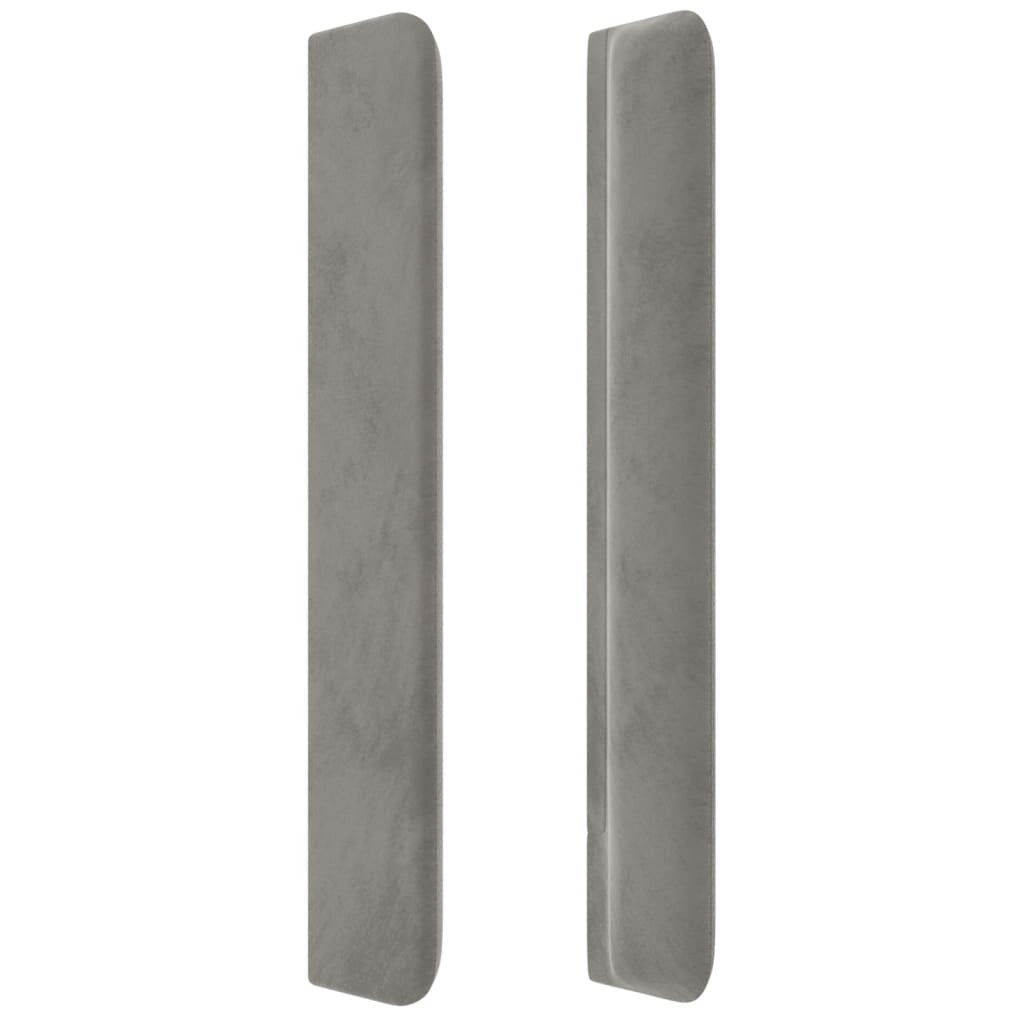 Testiera ad Orecchio Grigio Chiaro 203x16x118/128 cm in Velluto