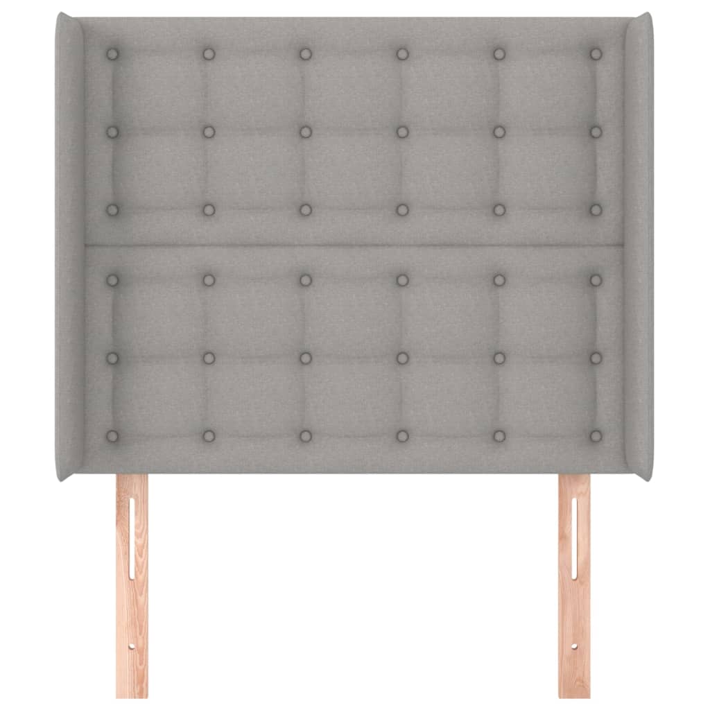 Testiera ad Orecchio Grigio Chiaro 83x16x118/128 cm in Tessuto
