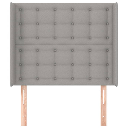 Testiera ad Orecchio Grigio Chiaro 83x16x118/128 cm in Tessuto