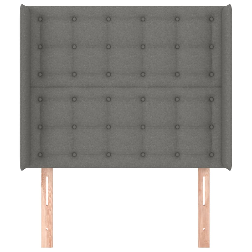 Testiera ad Orecchio Grigio Scuro 83x16x118/128 cm in Tessuto