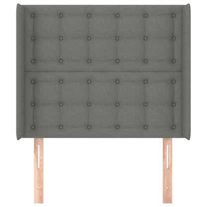 Testiera ad Orecchio Grigio Scuro 83x16x118/128 cm in Tessuto