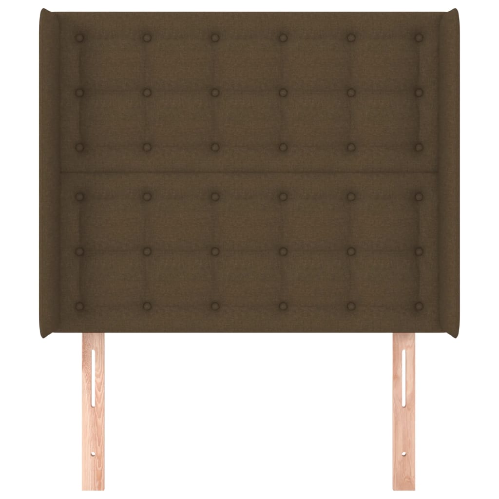 Testiera ad Orecchio Marrone Scuro 83x16x118/128 cm in Tessuto