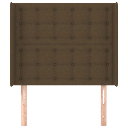 Testiera ad Orecchio Marrone Scuro 83x16x118/128 cm in Tessuto