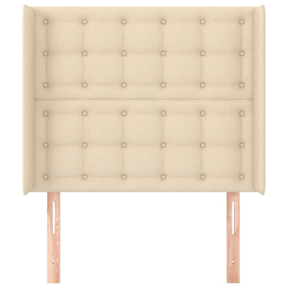 Testiera ad Orecchio Crema 83x16x118/128 cm in Tessuto