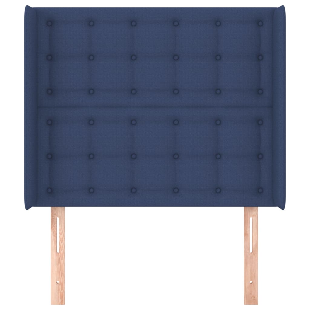 Testiera ad Orecchio Blu 83x16x118/128 cm in Tessuto