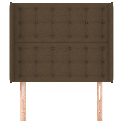 Testiera ad Orecchio Marrone Scuro 93x16x118/128 cm in Tessuto