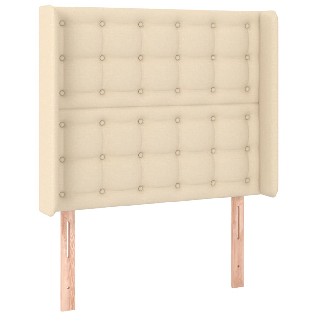 Testiera ad Orecchio Crema 93x16x118/128 cm in Tessuto