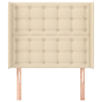 Testiera ad Orecchio Crema 93x16x118/128 cm in Tessuto