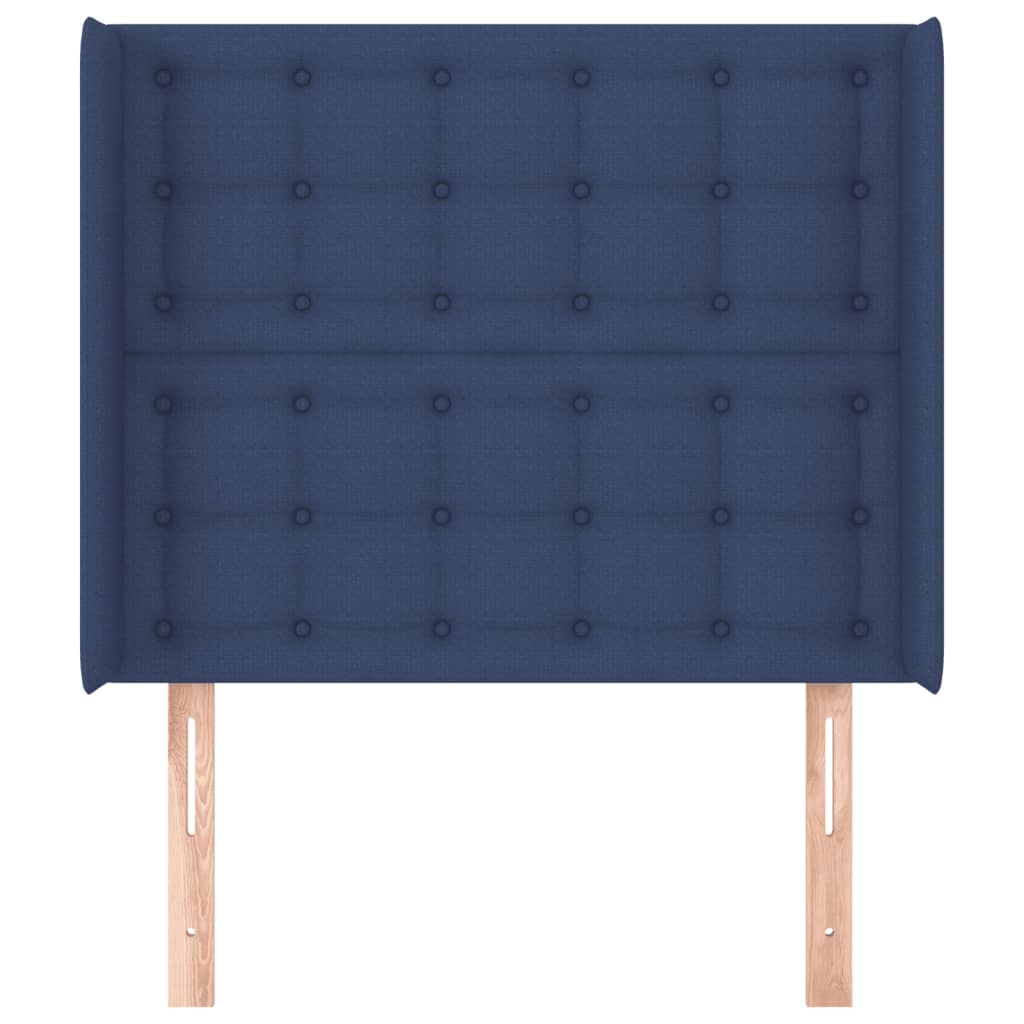 Testiera ad Orecchio Blu 93x16x118/128 cm in Tessuto