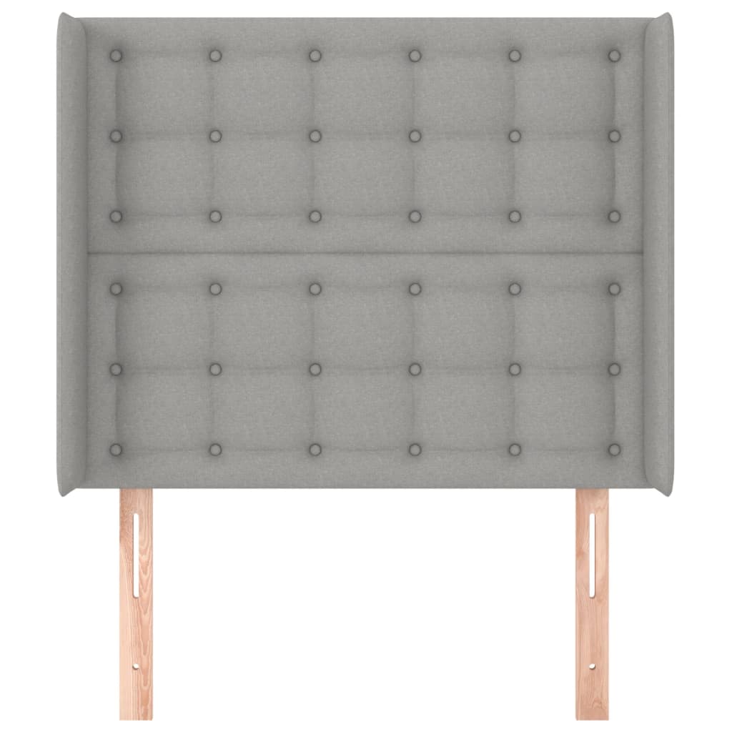 Testiera ad Orecchio Grigio Chiaro 103x16x118/128 cm in Tessuto
