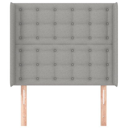 Testiera ad Orecchio Grigio Chiaro 103x16x118/128 cm in Tessuto