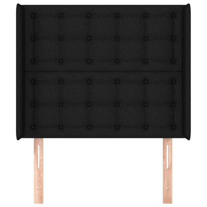 Testiera ad Orecchio Nera 103x16x118/128 cm in Tessuto