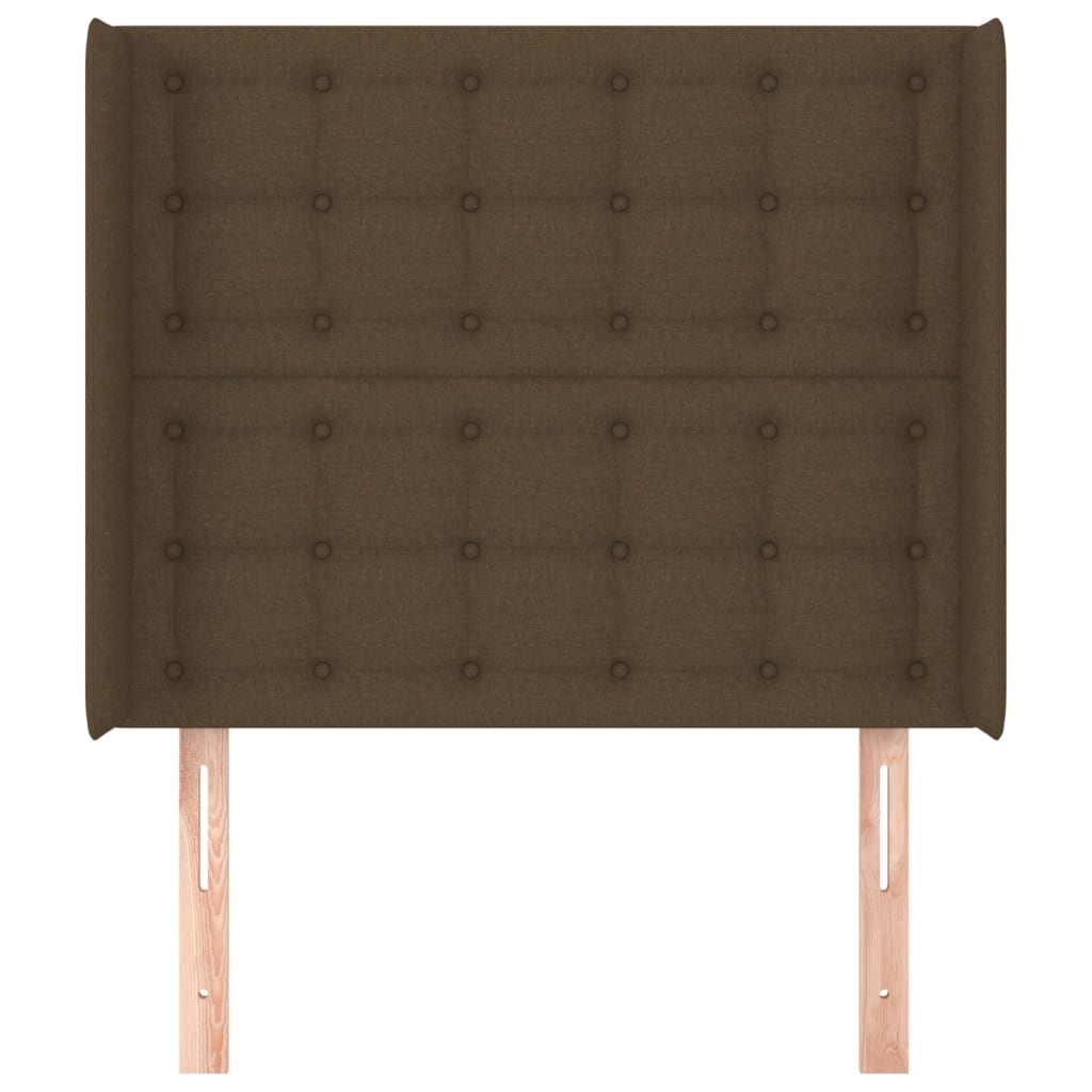 Testiera ad Orecchio Marrone Scuro 103x16x118/128 cm in Tessuto