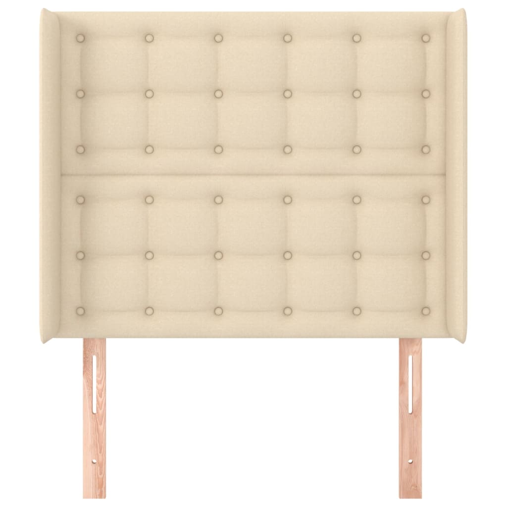 Testiera ad Orecchio Crema 103x16x118/128 cm in Tessuto