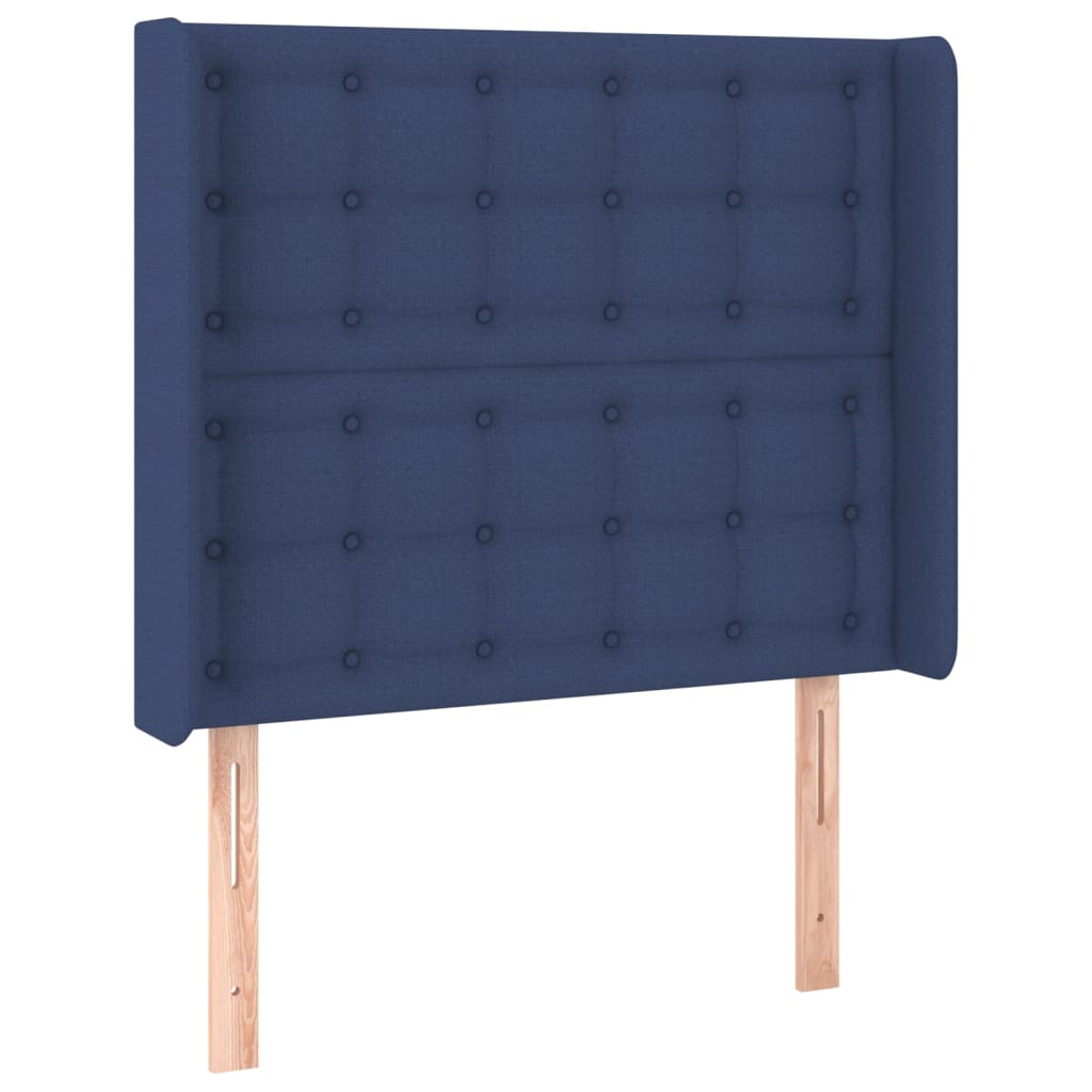 Testiera ad Orecchio Blu 103x16x118/128 cm in Tessuto