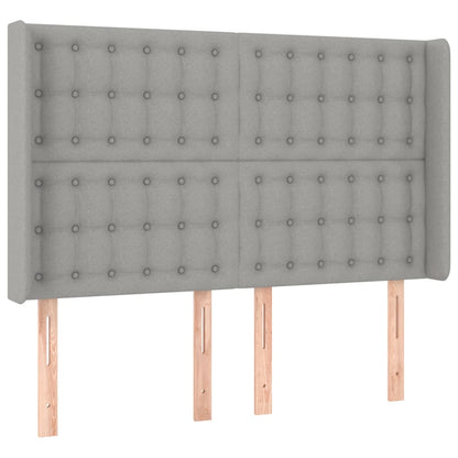 Testiera ad Orecchio Grigio Chiaro 147x16x118/128 cm in Tessuto