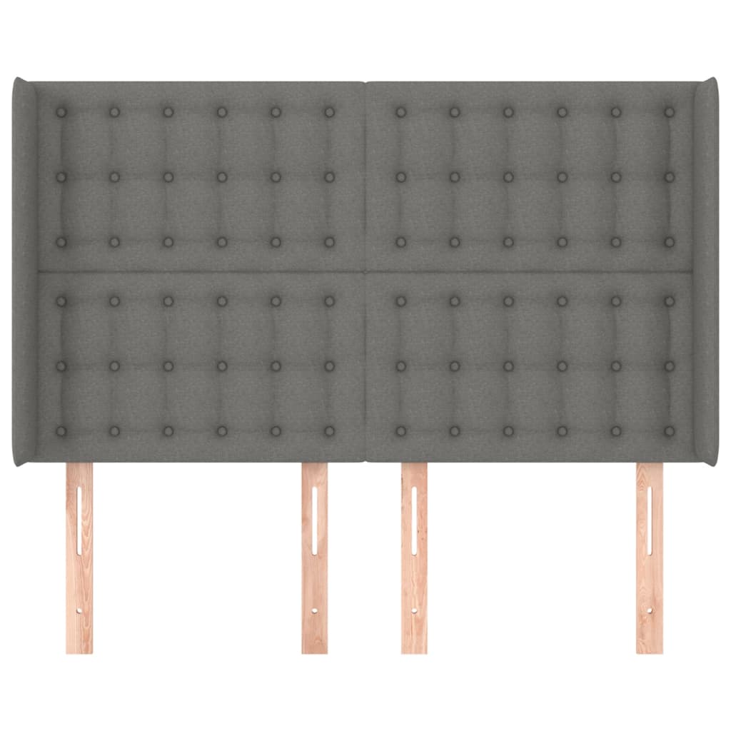 Testiera ad Orecchio GrigioScuro 147x16x118/128cm inTessuto