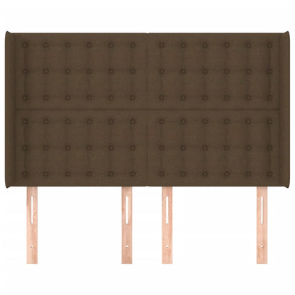 Testiera ad Orecchio MarroneScuro147x16x118/128cm inTessuto