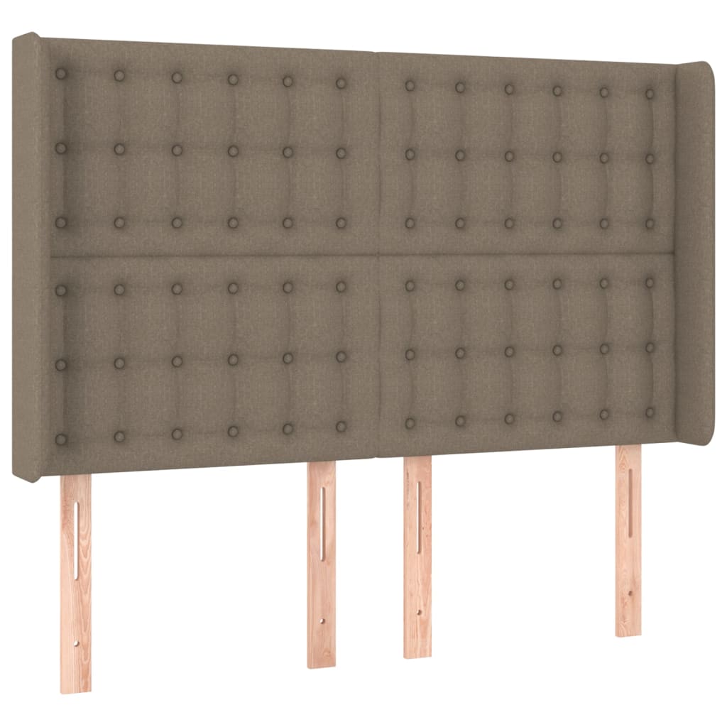 Testiera ad Orecchio Tortora 147x16x118/128 cm in Tessuto