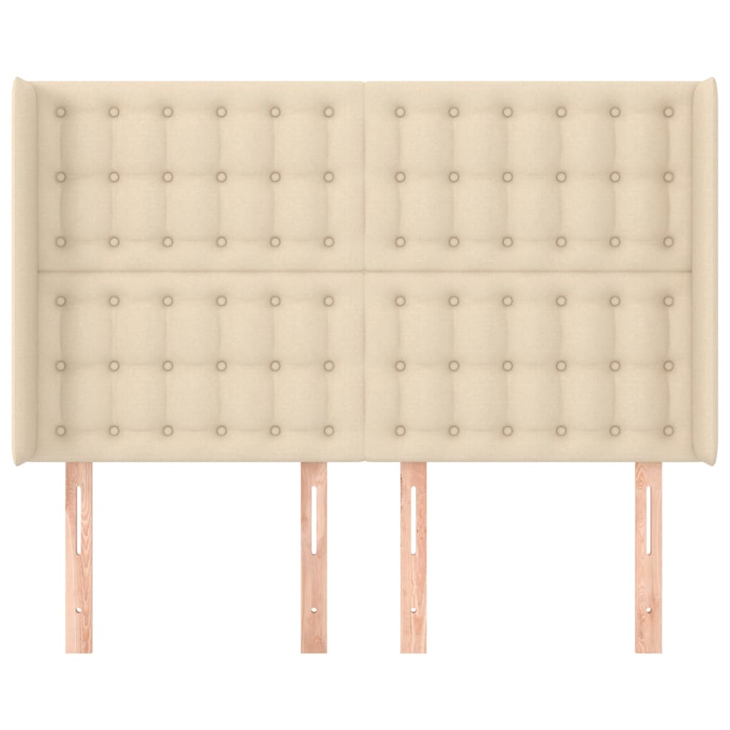 Testiera ad Orecchio Crema 147x16x118/128 cm in Tessuto