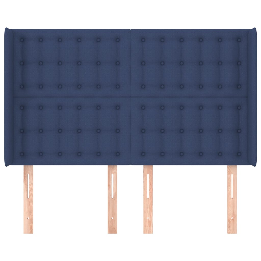 Testiera ad Orecchio Blu 147x16x118/128 cm in Tessuto